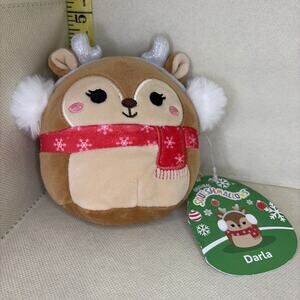 Squishmallow 4.5” Darla The Winter Holiday Reindeer Christmas Plush With Tag!